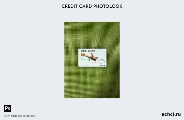 цифровая загрузка США UBS Bank Visa, фотоизображение, передний шаблон